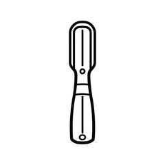 Black Outline Pedicure Tool Icon on Transparent Background, Nail File, Beauty
