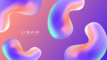 3D fluid shapes background with gradient pastel colour