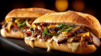 Juicy steak and melted cheese sandwich (1)