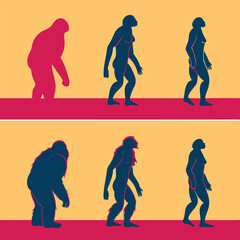 Epic Bigfoot Silhouette Vector Collection Featuring Forest, Mountain, and Mythical Cryptid Scenes in Minimalist Black Style