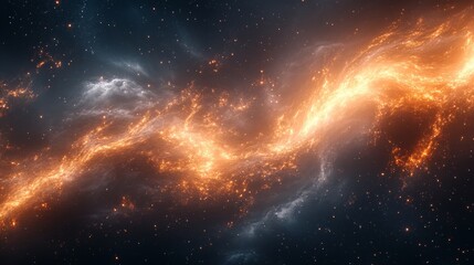 Obraz premium Abstract cosmic nebulae display with vibrant energy streams.