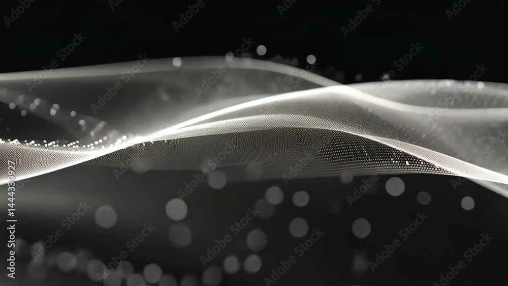 Poster abstract waves of light mesmerizing visual design of soft curves and textured patterns, evoking tran