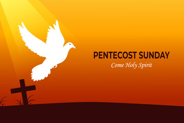 Pentecost sunday holy spirit background. Illustration