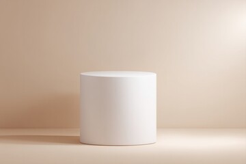 round empty podium stands isolated casting soft shadows on simple monochromatic background