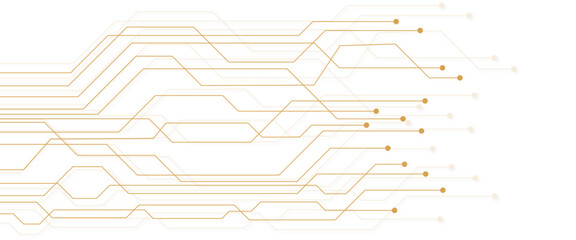 golden circuit board electronics digital technology banner vector illustration EPS10 
