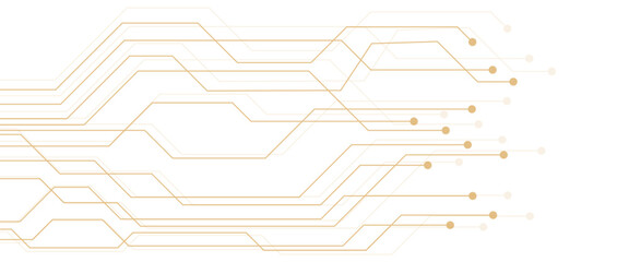 Obraz premium golden circuit board electronics digital technology banner vector illustration EPS10 