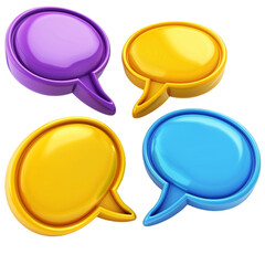 Message Template - Chatting SMS Template Bubbles Isolated on Transparent Background