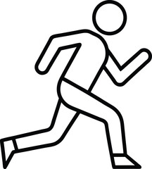 Man-running-outline-icon-on-transparent-background, simple line art