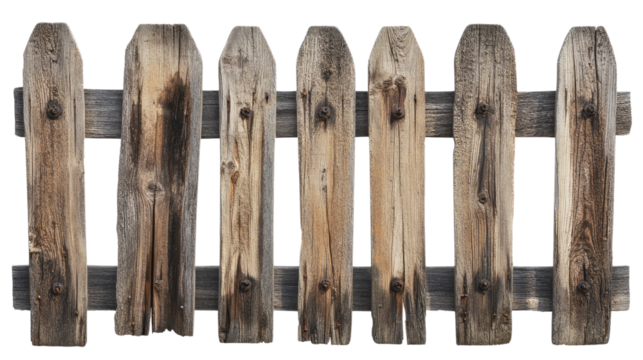 Weathered Wooden Fence Panel with Distressed Surface and Rustic Charm Ideal for Background or Design Use in Nature and Outdoor Themes