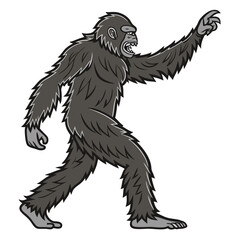 Epic Bigfoot Silhouette Vector Collection Featuring Forest, Mountain, and Mythical Cryptid Scenes in Minimalist Black Style