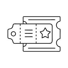 event ticket icon, event ticket line art - simple line art of event ticket, perfect for event ticket logos and icons