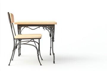 3d rendering of a school desk and chair both