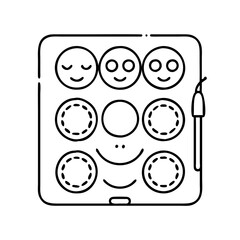 face paint icon, face paint line art - simple line art of face paint, perfect for face paint logos and icons