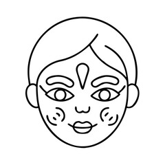 face paint icon, face paint line art - simple line art of face paint, perfect for face paint logos and icons