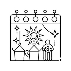 festival icon, festival line art - simple line art of festival, perfect for festival logos and icons