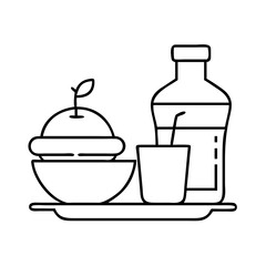 food beverage icon, food beverage line art - simple line art of food beverage, perfect for food beverage logos and icons
