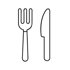 fork and knife icon, fork and knife line art - simple line art of fork and knife, perfect for fork and knife logos and icons