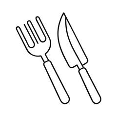 fork and knife icon, fork and knife line art - simple line art of fork and knife, perfect for fork and knife logos and icons