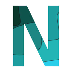 Paper cut of alphabet m