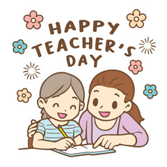 Teachers Day and Student Doodle Character Cute