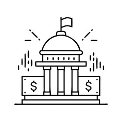 government spending icon, government spending line art - simple line art of government spending, perfect for government spending logos and icons