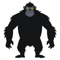 Epic Bigfoot Silhouette Vector Collection Featuring Forest, Mountain, and Mythical Cryptid Scenes in Minimalist Black Style