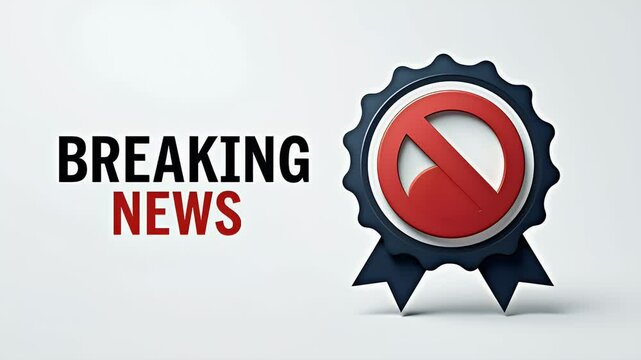 Urgent Announcement: Breaking News Banner Design on a Clean White Background for Business Innovation
