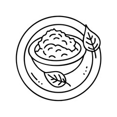 hummus dip icon, hummus dip line art - simple line art of hummus dip, perfect for hummus dip logos and icons