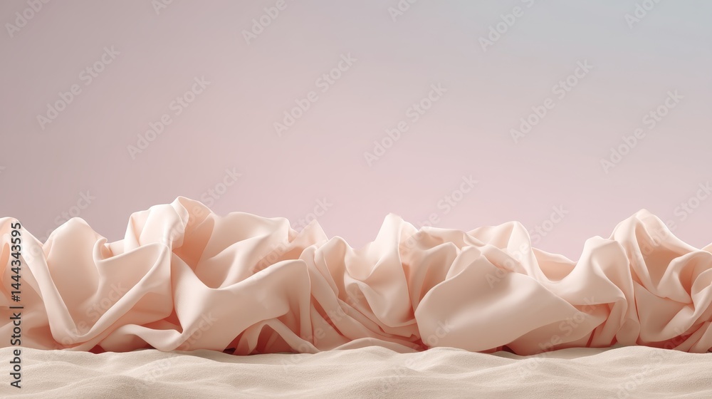 Aufkleber gentle ripples undulate across a pale peach surface, evoking serenity and calmness, with ample copy 