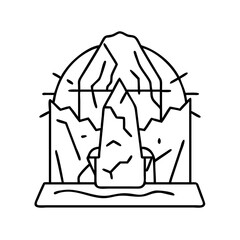 ice sculpture icon, ice sculpture line art - simple line art of ice sculpture, perfect for ice sculpture logos and icons