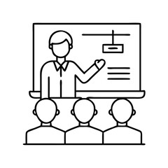 instructor icon, instructor line art - simple line art of instructor, perfect for instructor logos and icons
