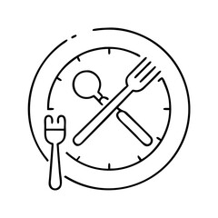 intermittent fasting icon, intermittent fasting line art - simple line art of intermittent fasting, perfect for intermittent fasting logos and icons