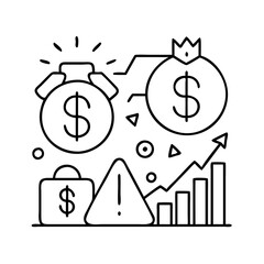 investment risk icon, investment risk line art - simple line art of investment risk, perfect for investment risk logos and icons