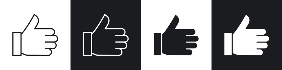 Like icon in thin line and Flat Design.