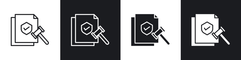Code of conduct icon in thin line and Flat Design.