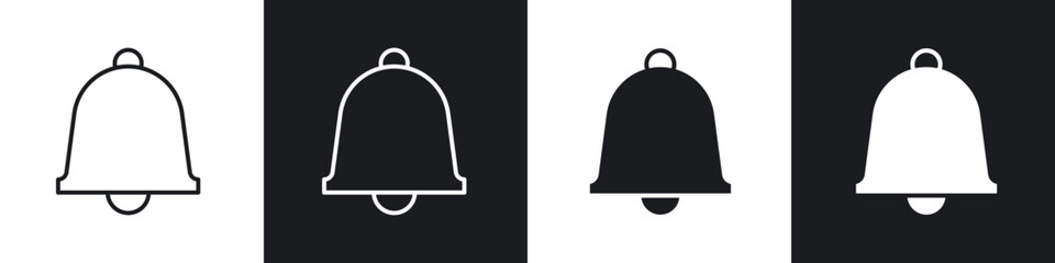 Notification icon in thin line and Flat Design.