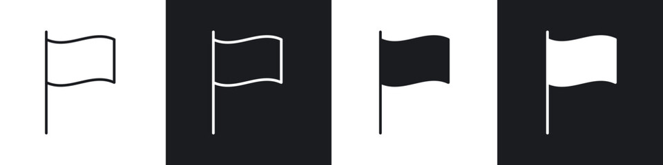 Flag icon in thin line and Flat Design.