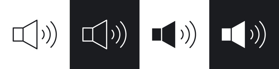 Volume icon in thin line and Flat Design.