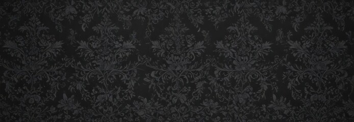 Subtle black gothic damask  Delicate floral vines & patterns , shadow, ornament