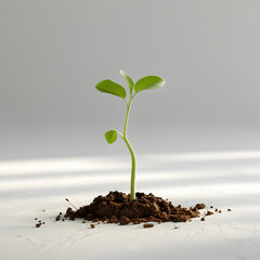 young plant in soil