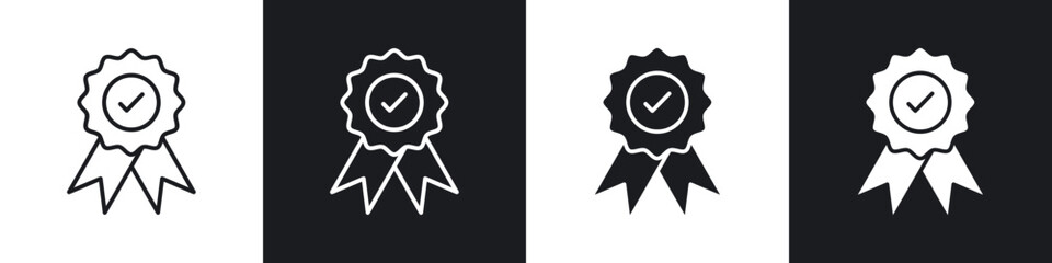 Accreditation icon in thin line and Flat Design.