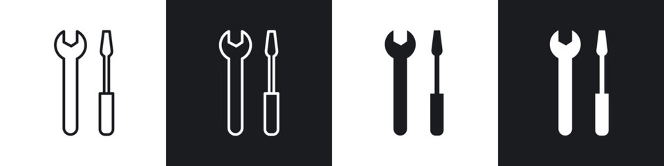 Repair icon in thin line and Flat Design.