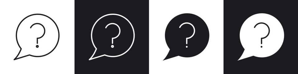 Help icon in thin line and Flat Design.