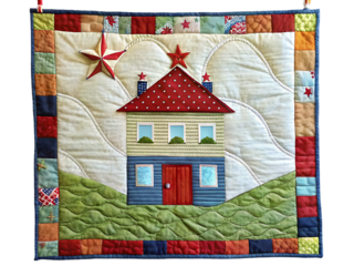 Handmade Quilted House Wall Hanging