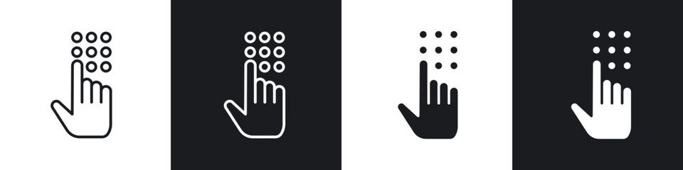 Keypad icon in thin line and Flat Design.