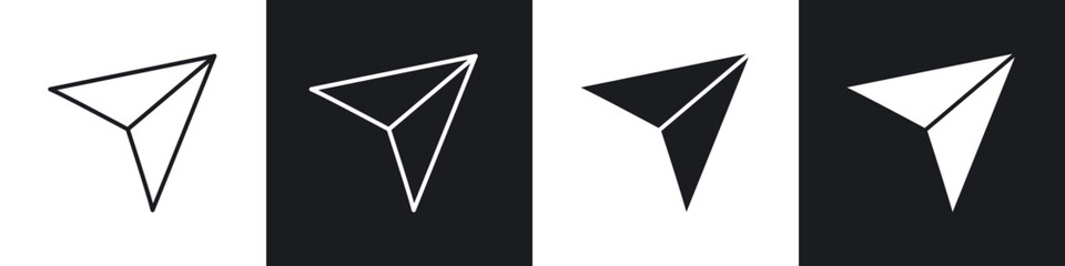 send Message icon in thin line and Flat Design.