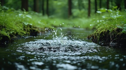 Fototapeta premium Forest stream splash