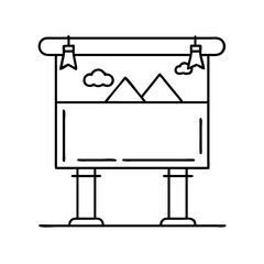 Obraz premium advertisement banner icon, advertisement banner line art - simple line art of advertisement banner, perfect for advertisement banner logos and icons
