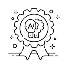 ai innovation badge icon, ai innovation badge line art - simple line art of ai innovation badge, perfect for ai innovation badge logos and icons