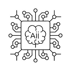 ai model icon, ai model line art - simple line art of ai model, perfect for ai model logos and icons